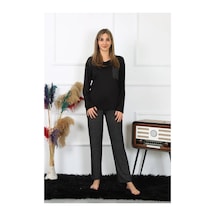 İkikareshop Kadın Uzun Kol Penye Pijama Takım Çok Renkli