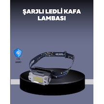 Usb Şarjlı Mini Led Kafa Feneri 50m Odak 150m Geniş Aydınlatm Siyah