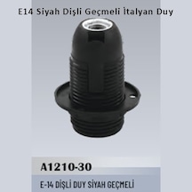 20 Adet E14 Siyah Dişli Geçmeli İtalyan Duy