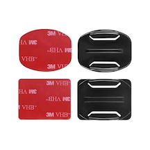 Gplus Bs04ky 4 Parça Oval Eğimli Yüzey Ve Flat Düz Zemin Aksiyon Kamera Uyumlu 3m Yapışkan Motor Kask Bağlantı Seti Siyah