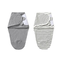 Geeksen 0-3 Aylık Bebekler İçin Nefes Alabilir Pamuklu Kundak Battaniyesi - 2 Adet Gri