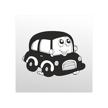 Folyo Sticker Tatlı Araba 60cm Uzunluk Siyah