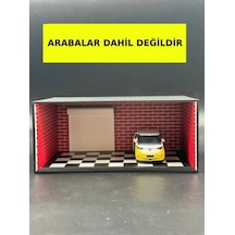 1:64 Ölçek Diecast Araba Garajı Damalı