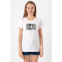 Casablanca Insıde A Barcode Beyaz Kadın Bisikletyaka Tshirt 001