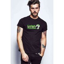 Luigi'S Mansion 3 Logo Baskılı Siyah Erkek Tshirt