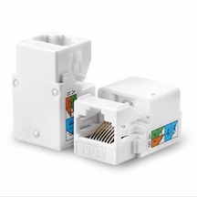 10 Lu Paket Cat6 Utp 180 Derece Keystone Jack Beyaz Panel Tipi Çakma Modülü