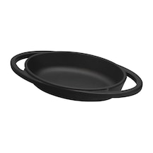 Lava Döküm Oval Sahan Döküm Demir Yekpare Çift Kulplu Ölçü 15x10cm.