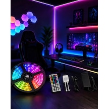 Hubrendy Tekno 5 Metre Rgb Led Şerit Kumandalı 5050 Renk Değiştiren Led Strip