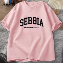 Flood Of Style Republika Srbija T Shirt Erkekler Yaz Pamuk Kısa Kollu Sırbistan T-shirt Harajuku Unisex T Sh Pembe
