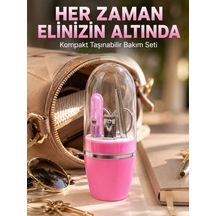 Hubrendy Tekno Pembe Manikür Pedikür Bakım Seti Cımbız Tırnak Makası Makas Törpü