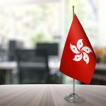 Hong Kong 15X22.5 Masa Bayrağı Direksiz