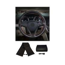 Mercedes Cla 2013 Ve Sonrası Uyumlu Direksiyon Kılıfı Dikmeli Siyah Deri/siyah Dikişli