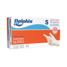 Dolphin Lateks Muayene Eldiveni Pudrasız 100 Adet Beyaz S 3'li Ekonomik Paket - 3 Adet Tarı