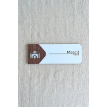Mescit Kapı Tabelası Mdf Yönlendirme Ve İbadet Alanı Levhası 19x7 Cm