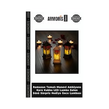 Ramazan Temalı Manevi Ambiyans Kare Kubbe Led Lamba Salon Süsü Sürpriz Hediye Gece Lambası Çok Renkli