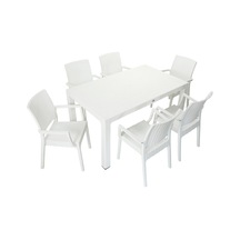 Luna Elit Rattan 90x150 Elit Koltuk Masa Takımı Beyaz