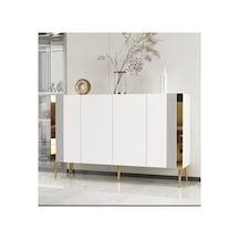 Dream 120 Cm Konsol Tv Sehpası Çok Amaçlı Dolap Beyaz-altın Beyaz-altın