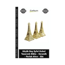 Özel Üretim Gold Hediye Modern Küçük Boy Eyfel Kulesi Tasarımlı Biblo Seramik Parlak Altın Süs