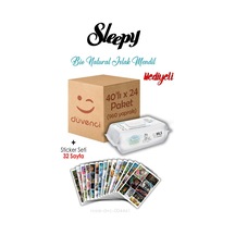 Sleepy Bio Natural Islak Havlu 40x24 960 Yaprak Ve Sticker Seti 32 Sayfa Tekli