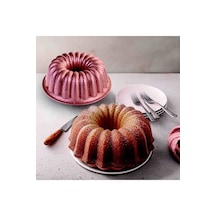 Gri - Pembe Renkte Kek Kalıbı Granit 2500 Ml Hacim