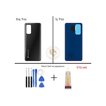 Xiaomi Mi 10t Kozmik Siyah Arka Pil Kapağı Batarya Kapağı Lazer Kesim + Yapıştırıcı Ve Vida Seti Çok Renkli