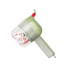 4'ü 1 Arada Elde Taşınabilir Elektrikli Sebze Doğrama Seti Çok İşlevli Chili Sebze Öğütücü Zencefil Ezici Yeşil Siyah