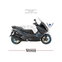 Zontes 250 Te Sticker Kaplama Set Full Kit Parçalı Etiket Sticker Modeli Mavi