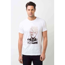 Anime One Punch Man Baskılı Beyaz Erkek Tshirt (530980335)