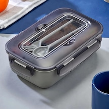Promosyonca Beslenme Kutusu, 2 Bölmeli Lunch Box, Kaşık Ve Çatal Dahil, Bpa Free, Kilitlenebilir Kapak, Çatal Kaş Çok Renkli