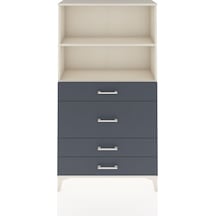 Arges Dolap 2 Raflı 4 Çekmeceli 88x30x163 Aytaşı-antrasit Aytaşı