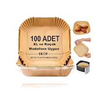 Airfryer Pişirme Kağıdı,xl-küçük Boy, Kare, 100 Adet Hava Fritöz Fırın Kağıdı Tek Kullanımlık Kağıt Fırın Fritöz Pişirme Kızartma Tavası Için Uygun 16 Cm Şeffaf Plastik Ambalajında