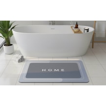 Nobera Kaymaz Tabanlı Ultra Emici Gri Banyo Paspası - Güvenli Ve Kuru Zemin Matı 40x60 Cm Gri