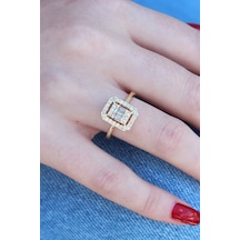 Gold Renk Baget Zirkon Taşlı Kadın Yüzük Diğer