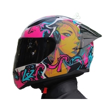 LS2 Rapid 2 Race Cyberg Fullface Siyah Camlı Motosiklet Kaskı Mor