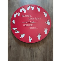 İşaret Dili Temalı // Kişiye Özel İsim Veya Söz Yazılı Duvar Saat
