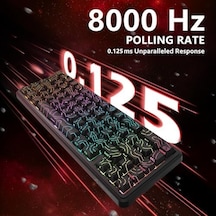 Attack Shark X65 He Manyetik Anahtarlı 65% Gaming Klavye 8000 Hz Ultra Hızlı Tepki, 0.01 Mm Rapid Trigger Hassasiyeti, Pbt Tuşlar, Rgb Aydınlatma, Qmk Desteği Black Contour Line