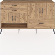 Arges Konsol 3 Raflı 3 Çekmeceli 4 Kapaklı 176x30x99 Çam-çam Çam-çam