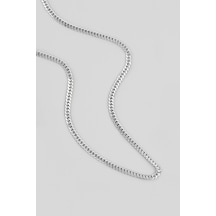 So Chic Modern Stil 60 Cm Gümüş Erkek Kolye