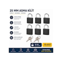 25 Mm Asma Kilit 6'lı Ekonomik Paket Güvenli, Dayanıklı Ve Çok Amaçlı Kullanım