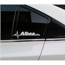 Oto Sticker Fiat Albea Nabız Kalp Atışı Sticker 2 Adet