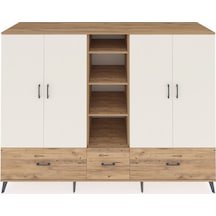 Kronos Dolap 12 Raflı 3 Çekmeceli 4 Kapaklı 220x59x163 Çam-aytaşı Çam-aytaşı/çam