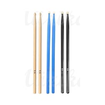 Chroma Baget - Davul - 3 Çift Bateri Bageti Drumsticks 5a Pürüzsüz Yüzey