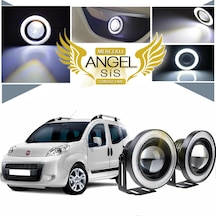 Fiat Fiorino Uyumlu, Universal Mercekli Led Sis Farı, 76mm Beyaz Renk
