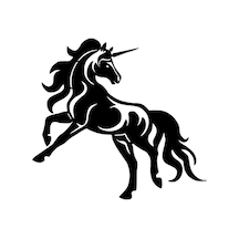 Unicorn At Sticker Oto Motor Laptop Duvar Folyo Sticker 15 X 13 Cm