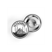 5 Adet İğneli Çanta Rozeti - Süleymaniye Camii - İstanbul - 44 MM Çok Renkli