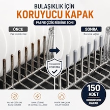 150 Adet Gri Bulaşık Makinesi Sepetleri Çubukları Için Birinci Sınıf Pas Ve Çizilmeleri Önleyen Plastik Kapak Uçları Tamir Seti