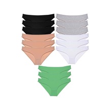 Hubrendy Tedarik 15 Adet Süper Eko Set Likralı Kadın Slip Külot Siyah Ten Gri Beyaz Yeşil Çok Renkli
