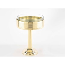 Gold Cam Ayaklı Meyve Kasesi 21x30cm