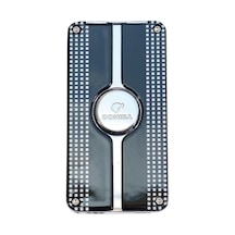 Cohiba 3 Torch Pürmüz Delicili Siyah Beyaz Nokta Desenli Metal Puro Çakmağı - Tr9487