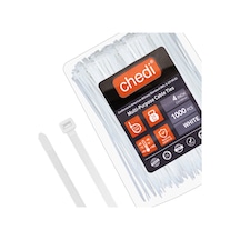 Chedı Kablo Bağları, 10 Cm 1000'li Paket Çok Amaçlı Kullanım, Premium Kalite Beyaz Kablo Klipsi